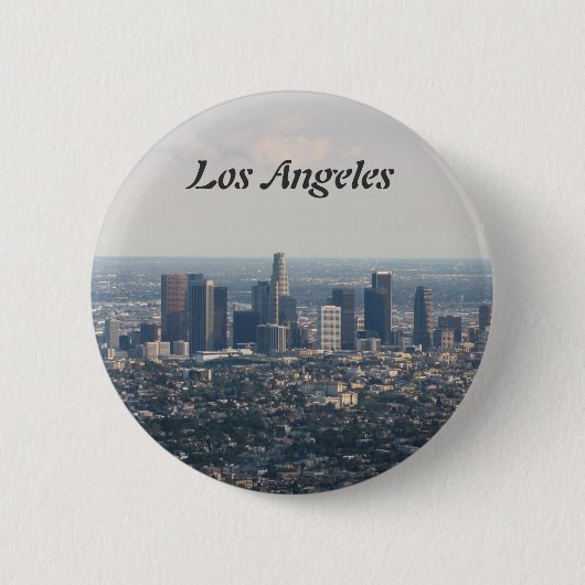 Uitzicht van het centrum van Los Angeles Ronde Button 5,7 Cm (Voorkant)