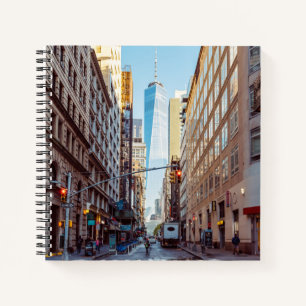 Uitzicht van het centrum van New York van het Worl Notitieboek