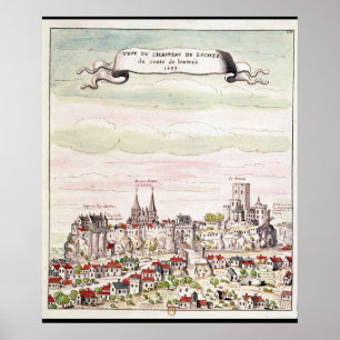 Uitzicht van het Chateau de Loches, 1699 Poster