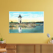 Uitzicht van het Cobbosseecontee- en vuurtoren Canvas Afdruk (Insitu (Woonkamer))