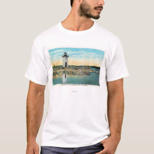Uitzicht van het Cobbosseecontee- en vuurtoren T-shirt