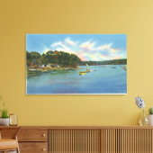 Uitzicht van het Cobbosseecontee-meer in Pernette Canvas Afdruk (Insitu (Woonkamer))