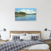 Uitzicht van het Cobbosseecontee-meer in Pernette Canvas Afdruk (Insitu (Slaapkamer))