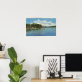 Uitzicht van het Cobbosseecontee-meer in Pernette  Poster (Thuiskantoor)