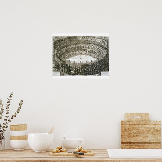 Uitzicht van het Colosseum uit de Uitzichten van R Poster (Keuken)
