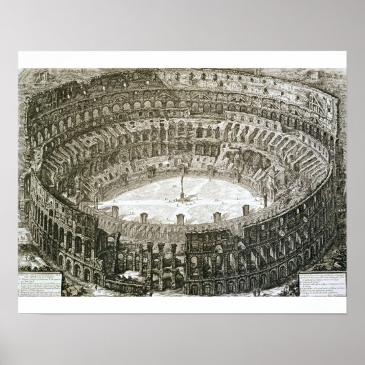 Uitzicht van het Colosseum uit de Uitzichten van R Poster (Voorkant)
