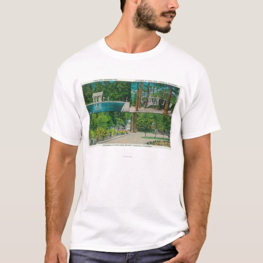 Uitzicht van het Crag Uitzicht ResortCastella, CA T-shirt (Voorkant)