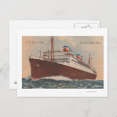 Uitzicht van het cruiseschip S.S. Manhattan Cunard Briefkaart (Voorkant / Achterkant)