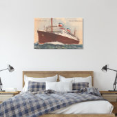 Uitzicht van het cruiseschip S.S. Manhattan Cunard Canvas Afdruk (Insitu (Slaapkamer))