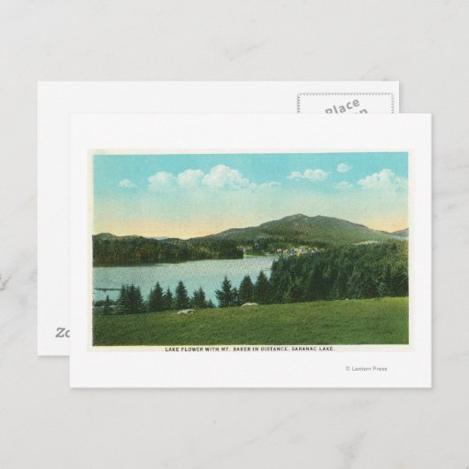 Uitzicht van het dampmeer met Mt. Baker op afstand Briefkaart (Voorkant / Achterkant)