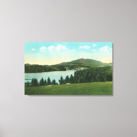 Uitzicht van het dampmeer met Mt. Baker op afstand Canvas Afdruk (Voorkant)