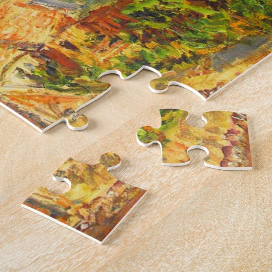 Uitzicht van het dorp Giverny Monet Fine Art Legpuzzel (Zijkant)