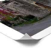 Uitzicht van het dorp waaraan de alcohol is toegev poster (Hoek)