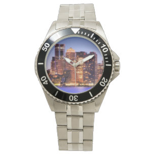 Uitzicht van het financiële district van het cent horloge