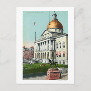 Uitzicht van het Front Lawn van het State House Briefkaart