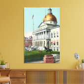 Uitzicht van het Front Lawn van het State House Canvas Afdruk (Insitu (Woonkamer))