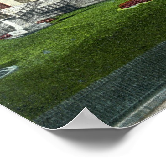 Uitzicht van het Front Lawn van het State House Poster (Hoek)