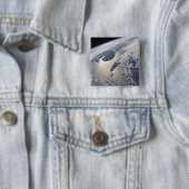 Uitzicht van het Gaspe-schiereiland Vierkante Button 5,1 Cm (In situ)