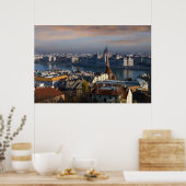 Uitzicht van het gebouw van het Hongaarse parlemen Poster (Keuken)