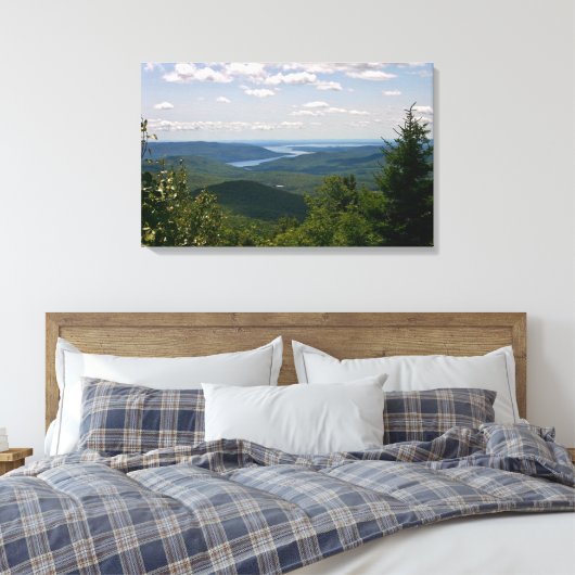 Uitzicht van het Grote Sacandagameer van Mt. Hadle Canvas Afdruk (Insitu (Slaapkamer))