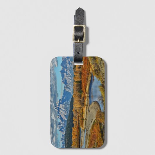 Uitzicht van het Grote Teton-gebergte in het najaa Bagagelabel (Voorkant (verticaal))