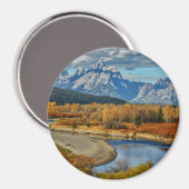 Uitzicht van het Grote Teton-gebergte in het najaa Magneet (Voorkant / Achterkant)