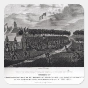 Uitzicht van het Grote Verdrag in Prairie du Vierkante Sticker