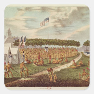 Uitzicht van het Grote Verdrag in Prairie du Vierkante Sticker