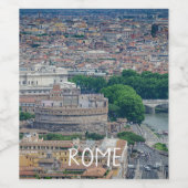 Uitzicht van het historische stadscentrum van Rome Wijn Etiket (Enkel label)