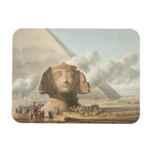 Uitzicht van het hoofd van de Sphinx en de piramid Magneet