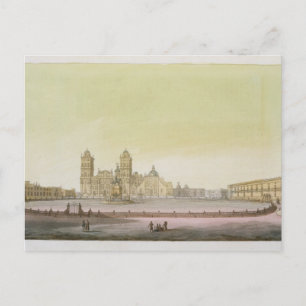 Uitzicht van het hoofdplein in Mexico City (kleur  Briefkaart