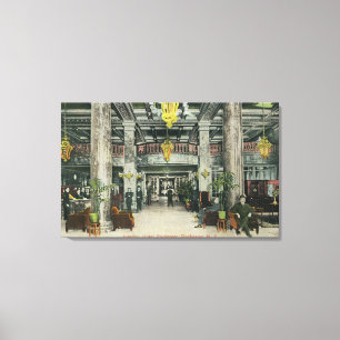 Uitzicht van het Hotel Rochester Lobby Canvas Afdruk