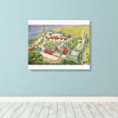 Uitzicht van het Ierse dorp Canvas Afdruk (Insitu (Houten vloer))