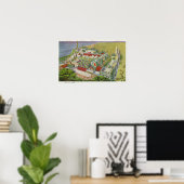 Uitzicht van het Ierse dorp Poster (Thuiskantoor)