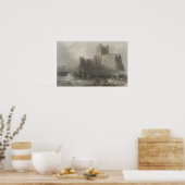 Uitzicht van het kasteel van Carrifergus Poster (Keuken)