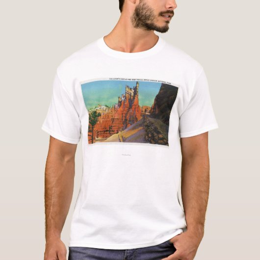 Uitzicht van het kasteel van Gulliver en van New T T-shirt (Voorkant)