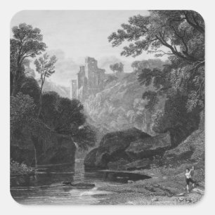 Uitzicht van het kasteel van Roslin Vierkante Sticker