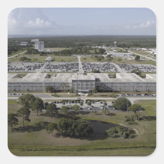 Uitzicht van het Kennedy Space Center Vierkante Sticker (Voorkant)