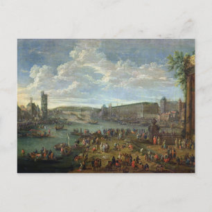 Uitzicht van het Louvre en de Tour de Nesles Briefkaart