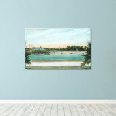 Uitzicht van het meer Merritt Oakland, CA Canvas Afdruk (Insitu (Houten vloer))