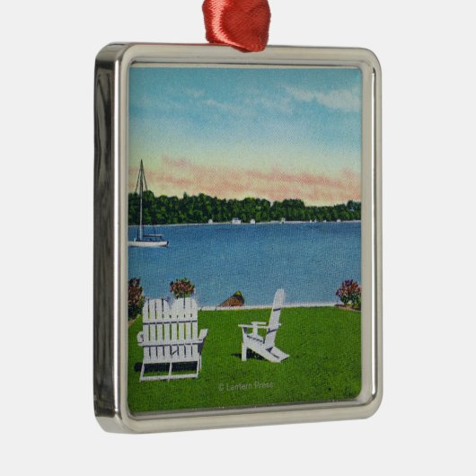 Uitzicht van het meer metalen ornament (Rechts)