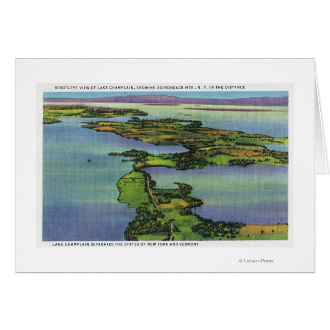 Uitzicht van het meer, NY en VT Split (Voorkant Horizontaal)