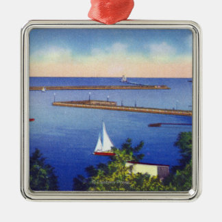 Uitzicht van het meer Ontario Metalen Ornament