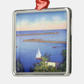 Uitzicht van het meer Ontario Metalen Ornament (Links)