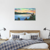 Uitzicht van het meer Sunrise van Buck Mountain Canvas Afdruk (Insitu (Slaapkamer))