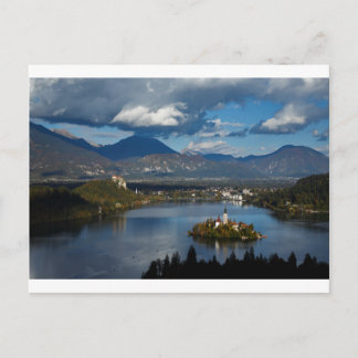 Uitzicht van het meer van Bled uit Ojstrica Briefkaart