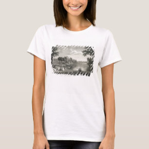 Uitzicht van het meer van het centrum in de tuin t-shirt