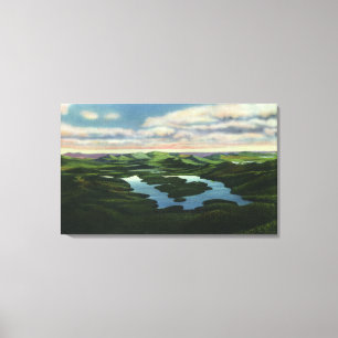 Uitzicht van het meer van het meerzuur canvas afdruk