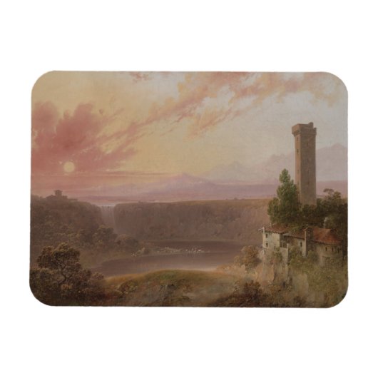 Uitzicht van het meer van Nemi op Sunset Magneet (Horizontaal)