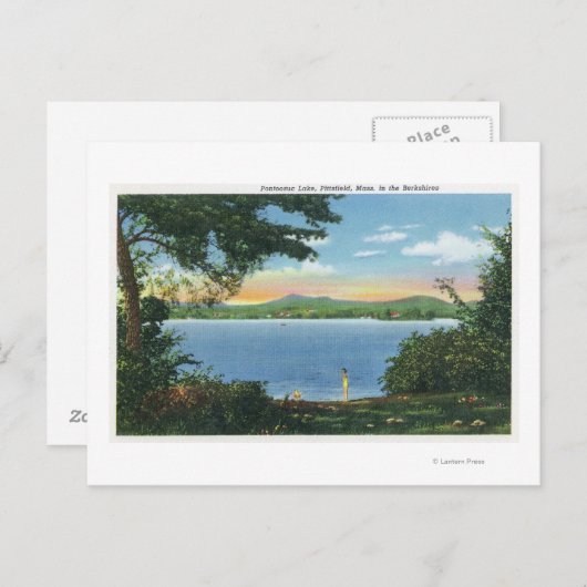 Uitzicht van het meer van Pontoosuc Briefkaart (Voorkant / Achterkant)